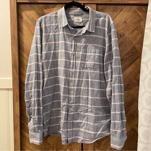 Marine Layer Long Sleeve Striped Button Down Shirt L/XL 100% Cotton